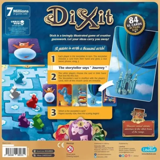 Dixit Game: Asmodee Creative Board, 30-Minute, 3-8 Players, Includes Cards & Tokens image {2}