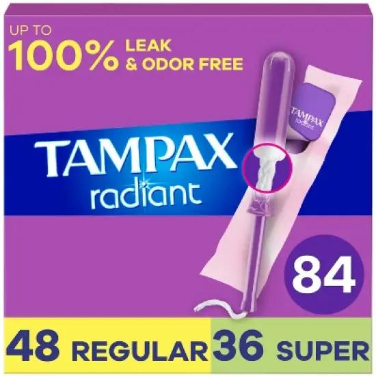Tampax Radiant Duo Pack Tampons - Regular/Super - Unscented - 84ct image {14}