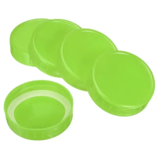 Unique Bargains Regular Mouth Plastic Mason Jar Lids with Silicone Sealing Ring 10 Pcs image {5}