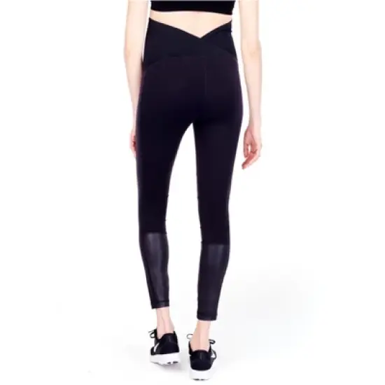 Ingrid & Isabel Moto Maternity Workout Legging with Crossover Panel image {2}