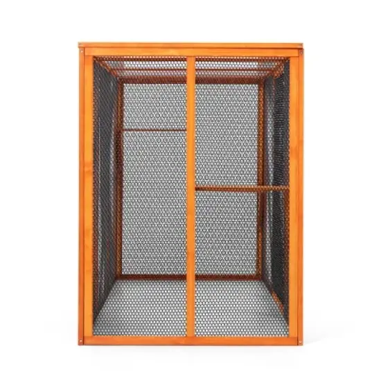 Sevobal Pet Crates and Houses Detachable Cat Enclosure with Waterproof Roof and 3 Jumping Platforms, Removable Cat Cage, Orange, 70.8"*31.5"*42.5" image {2}