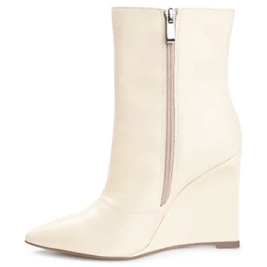 Journee Collection Womens Glorria Tru Comfort Foam Inside Zip Wedge Booties image {1}