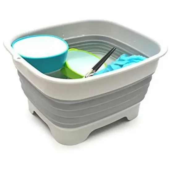 SAMMART 9.1L (2.4Gallon) Collapsible Dishpan with Draining Plug image {3}