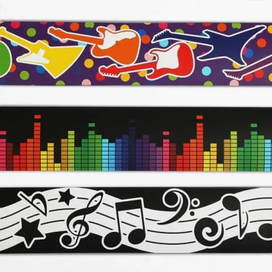 Bright Creations 78-Piece Music Note Bulletin Board Borders, Welcome Back to School (6 Designs, 13 Stripes each) image {2}