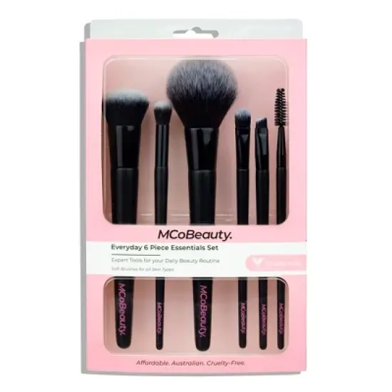 MCoBeauty Everyday Essentials Set - Makeup Brush Set - 6 pc image {1}