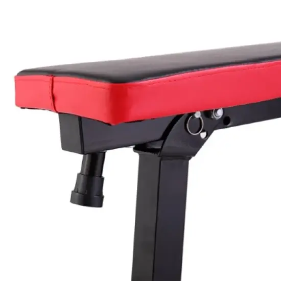NAYSAYE Exercise Trainer Adjustable Folding Workout Bench with Squat Rack for Home Gym, Black and Red, 46.60"*22.00"*41.70" image {3}