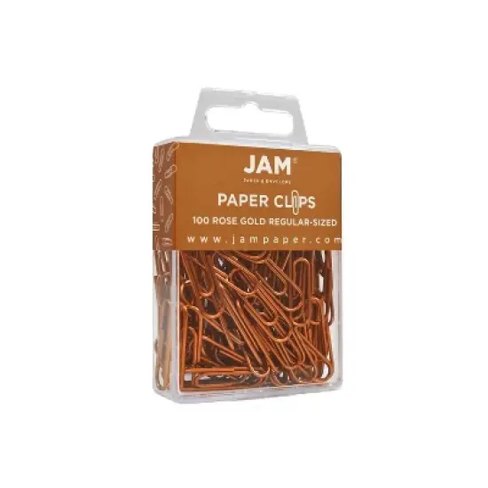 JAM Paper Colored Standard Paper Clips Small 1 Inch Rose Gold Paperclips 21832057A image {2}