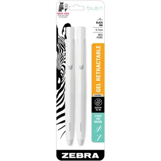 Zebra 2ct Gel Pens BLEN Black Ink image {5}