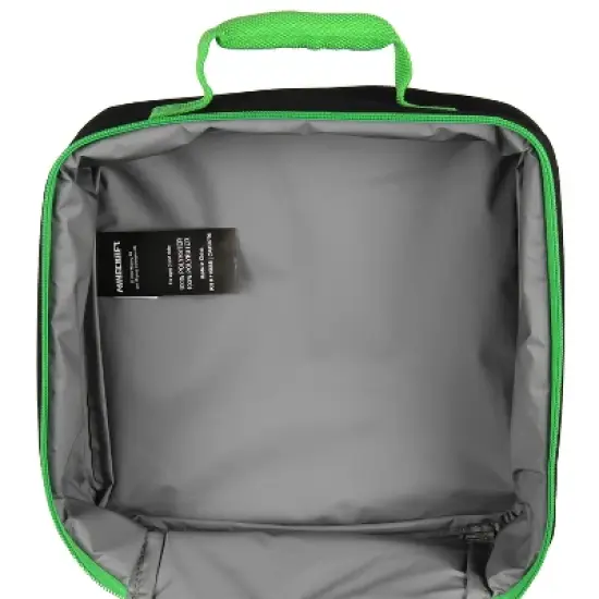 Minecraft Video Game Creeper Insulated Lunch Box Black image {2}