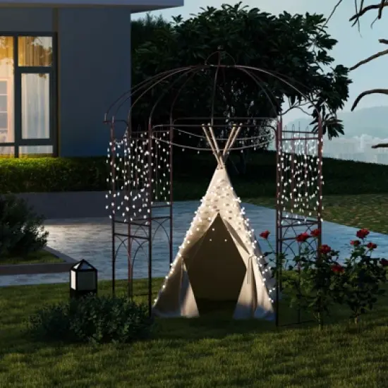 Tangkula 7&rsquo; x 8.4&rsquo; Birdcage Shape Garden Arbor Heavy Duty Metal Garden Gazebo Pergola w/ Trellis Plant Stand Rack for for Climbing Plants image {4}