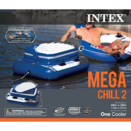 Intex Inflatable Mega Chill II 72 Can Beverage Cooler Float With Lid | 58821EP image {5}