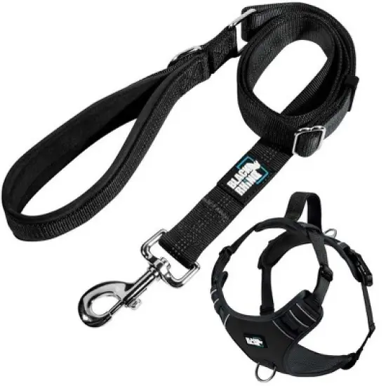 DDOXX 6.6ft 3-Way Adjustable Nylon Medium Dog Leash - Black image {2}