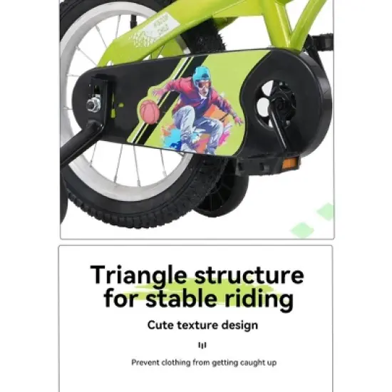 Gulches Kids Bike for 4-7 Years (41"-45" Rider Height), Steel Frame, Rear Coaster/Front V-Brake, Detachable Training Wheels image {9}