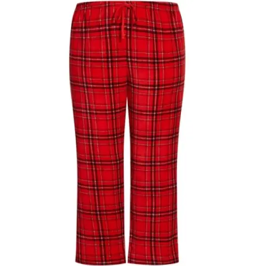 Women's Plus Size Fleece Check Pant - red | AVENUE image {4}