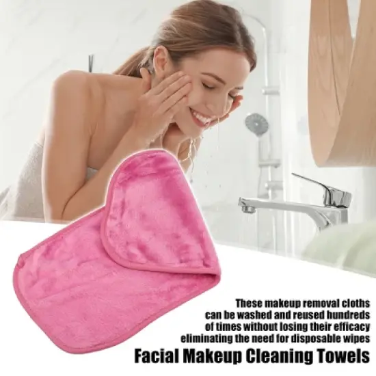 Unique Bargains Reusable Washable Makeup Removal Cleaning Cloth 16''x8'' 2pcs image {1}