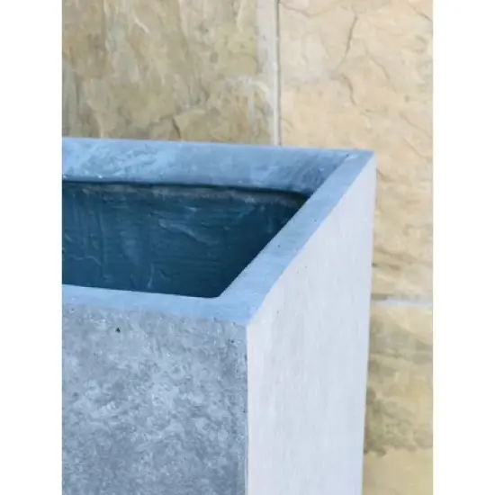 Rosemead Home & Garden, Inc. 11" Wide Kante Elegant Square Concrete/Fiberglass Indoor Outdoor Planter Box Slate Gray image {3}