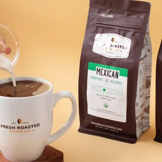 Fresh Roasted Coffee, Organic Mexican Coffee, Whole Bean image {3}