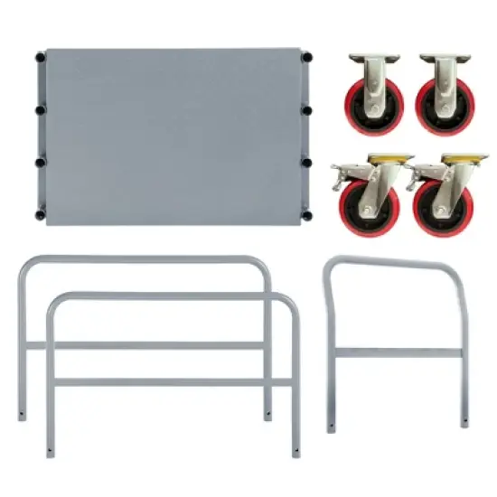 Steel Panel Truck, 2000 LBS Capacity Lumber Cart Drywall Dolly Cart, 36 x 24 Inch Flatbed Cart Dolly with 6" Swivel Brake Wheels, Platform Truck image {7}