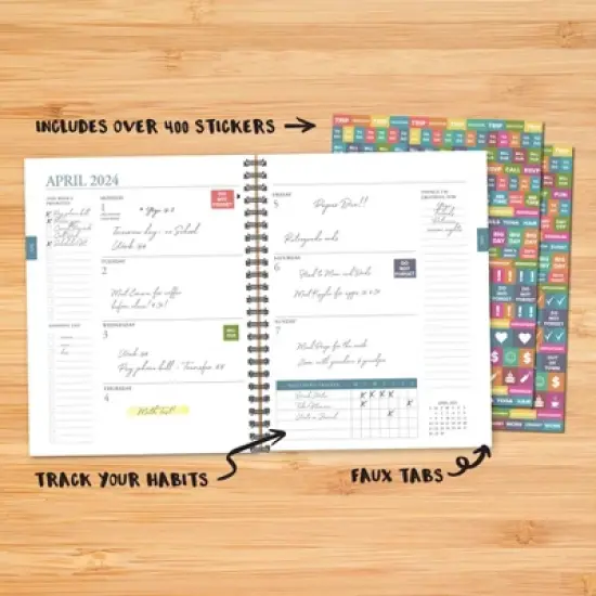 Willow Creek Press 2023-24 Academic Weekly Planner 8.5"x11" Softcover Charcoal image {2}