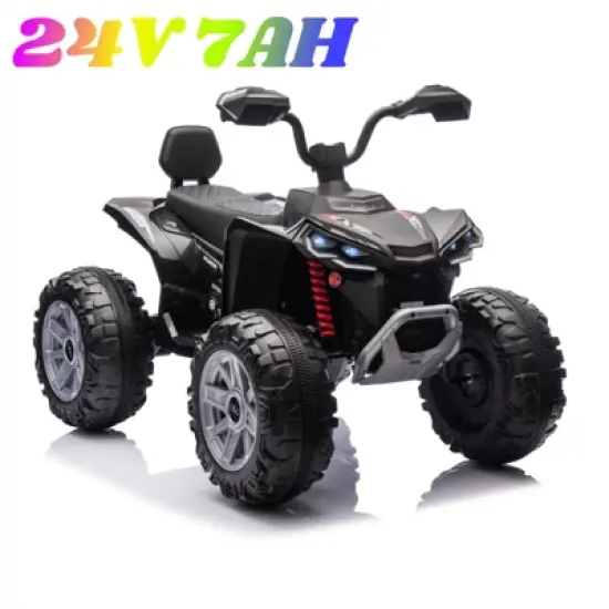 24 Volt Kids ATV Ride-On, Electric Dual 4 Wheeler with 2-Seater, Ride on Toys for Big Kids with LED Lights, Music, High Low Speed image {6}