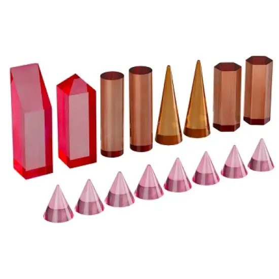 Trademark Games Modern Chess Set - Acrylic Chess Board with 32 Colorful Game Pieces - Unique Tabletop Decor Item with Functional Gameplay image {10}