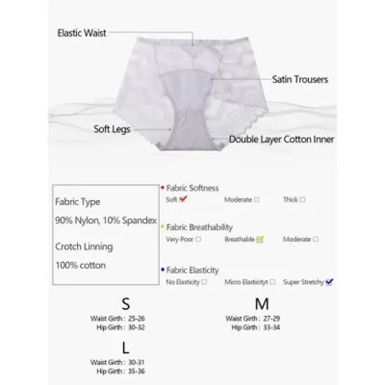 Agnes Orinda Women's Floral Laceback High Rise Solid Brief Stretchy Underwear image {4}