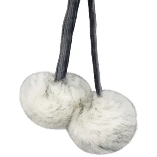 Northlight Silver Fox Faux Fur Christmas Stocking with Pom Poms - 20.5" image {4}