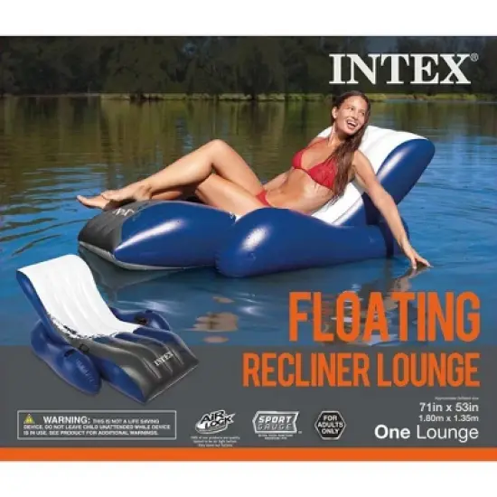 Intex Floating Recliner Inflatable Lounge 71" X 53" image {1}