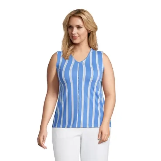 Lands' End Women's Light Weight Trimmed Tank Top image {5}