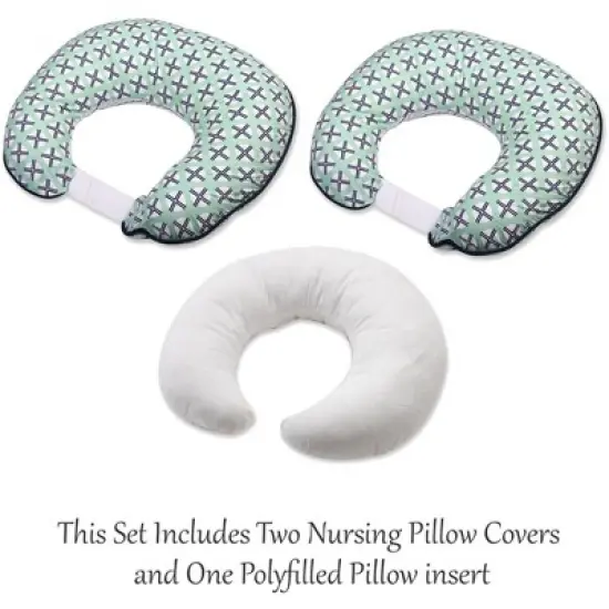 Bacati - 3 pc Noah Tribal Print Mint Navy Hugster Feeding & Infant Support Nursing Pillow image {4}