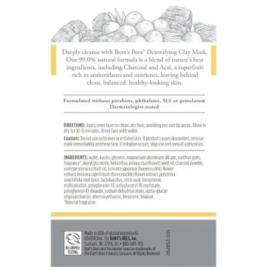 Burt's Bees Detoxifying Clay Face Mask - 2.5oz image {10}