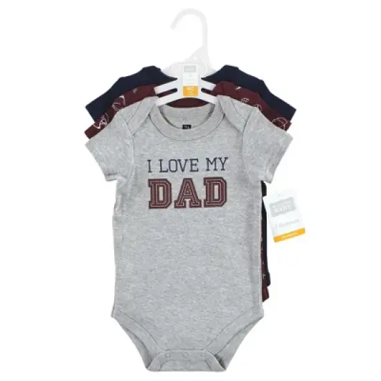 Hudson Baby Infant Boy Cotton Bodysuits, Love Dad image {1}
