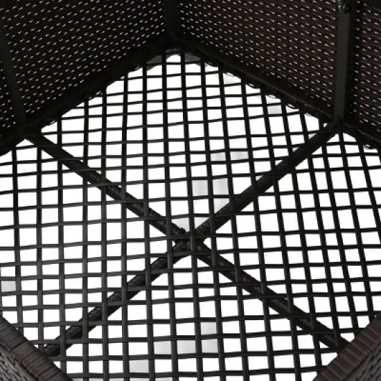 GDFStudio Avianna Outdoor Wicker Storage Coffee Table, Multibrown image {7}