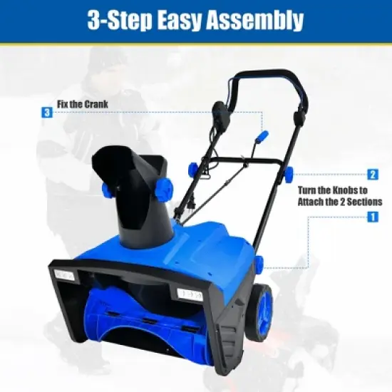 Costway 20" Electric Snow Thrower 120V 15Amp Snow Blower w/180&deg; Rotatable Chute 2 Lights image {8}