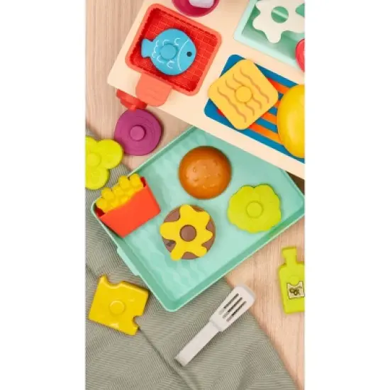 B. toys Play Food Set - Mini Chef - Build-a-Burger Playset image {2}