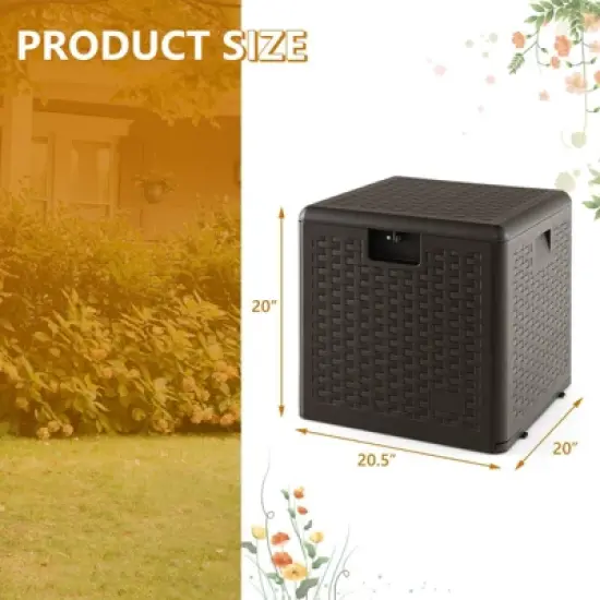 WELLFOR 31gal HDPE Storage Container with Lockable Lid Brown image {12}