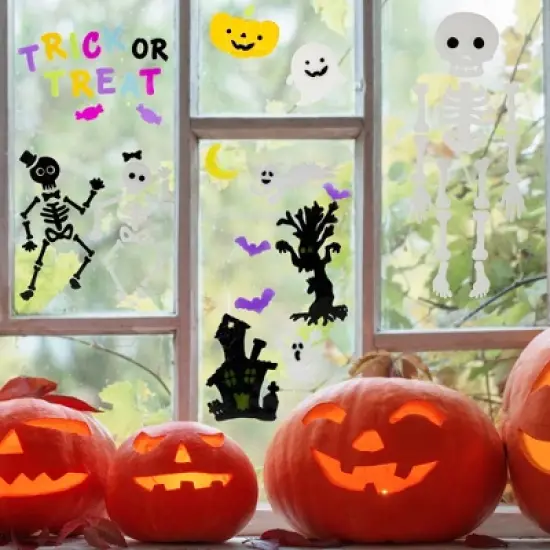 Northlight Set of 4 Double Sided Halloween Gel Window Clings image {1}
