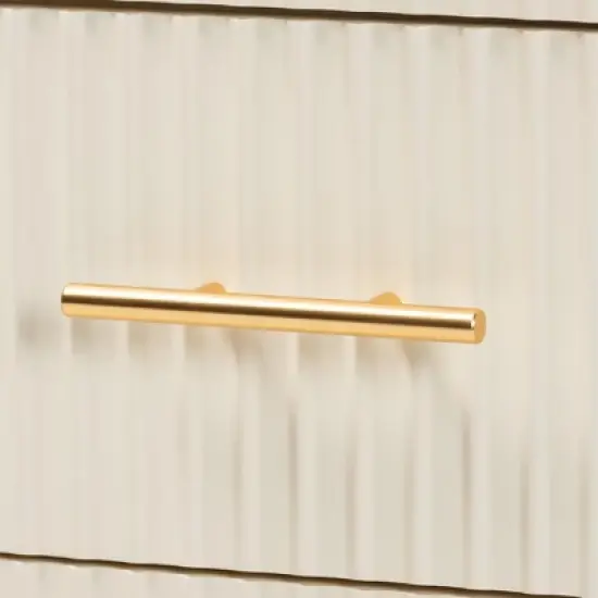 Baxton Studio Primrose Mid-Century Ivory Fluted Wood 4-Piece Bedroom Set image {6}