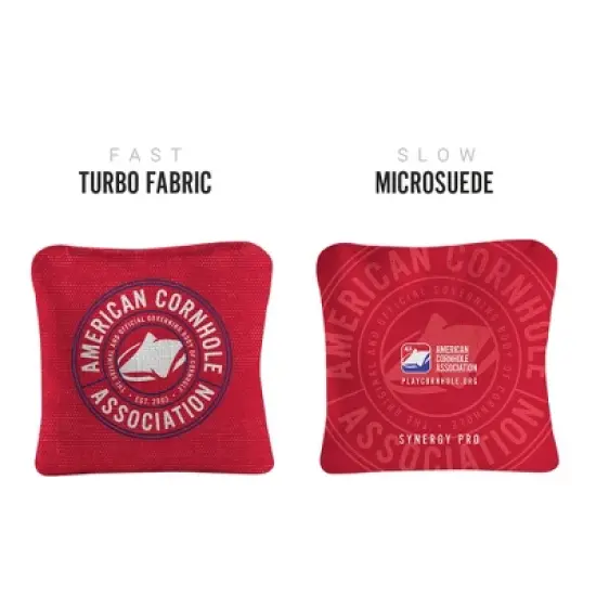Official ACA Tournament Badge Synergy Pro Red Cornhole Bags (Set of 4) image {1}