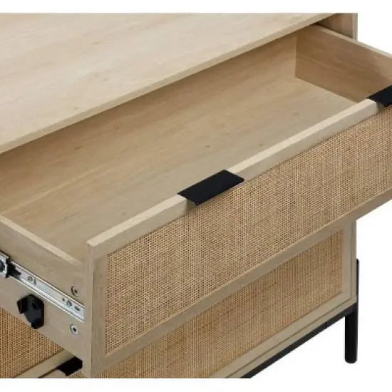 Nathan James Andrew and Mina Rattan Bedroom Set Light Oak image {4}