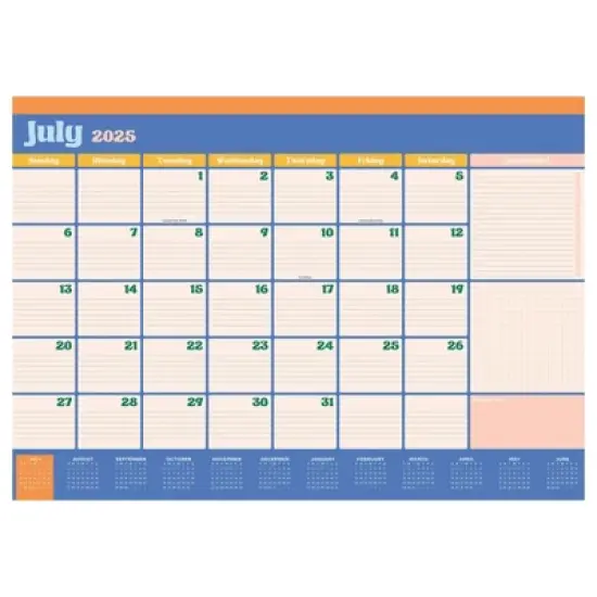 TF Publishing July 2025 - June 2026 Sherbet Medium Desk Pad Monthly Blotter Calendar image {5}