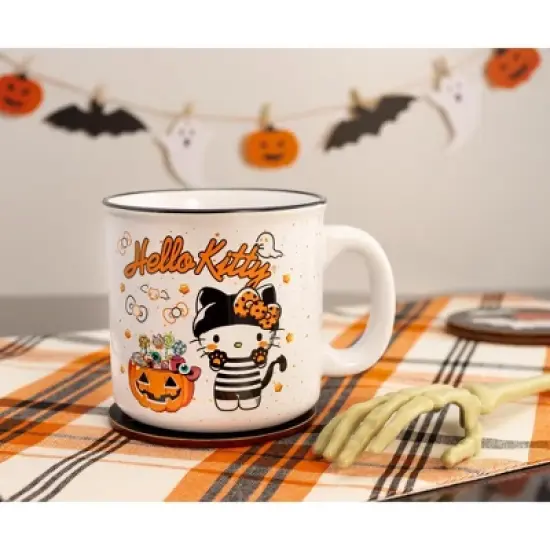 Silver Buffalo Sanrio Hello Kitty Halloween Trick-Or-Treat Ceramic Camper Mug | Holds 20 Ounces image {3}