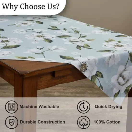 Split P Magnolia Floral Table Scarf 50''X50'' image {4}