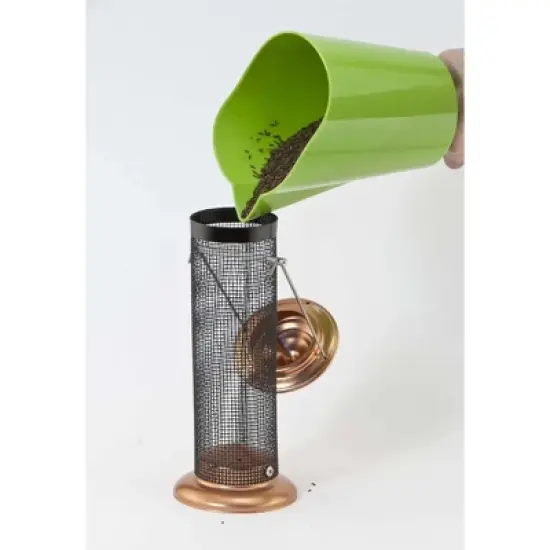 Woodlink Coppertop Copper Mini Tube Wild Bird Screen Feeder, 0.5 lb Seed Capacity image {4}