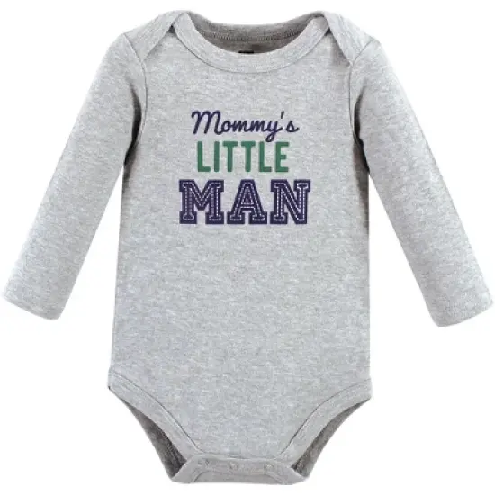 Hudson Baby Infant Boy Cotton Long-Sleeve Bodysuits, Love Mom image {4}