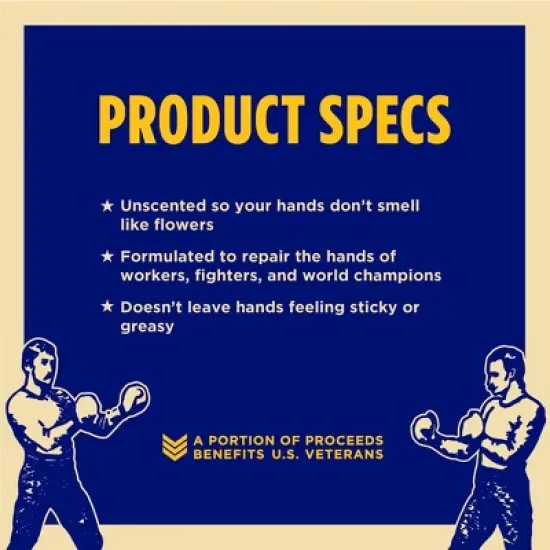 Duke Cannon Bloody Knuckles Hand Repair Balm - Fragrance Free Hand Lotion for Men - 5 oz image {4}