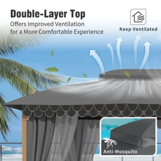 Captiva Designs 10x13 Patio Gazebo with Screened Canopy & Mosquito Netting &ndash; Heavy Duty Outdoor Shelter for Lawn and Garden image {11}