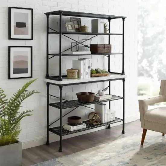 Madeleine Baker's Rack Console and Hutch Matte Black - Crosley image {3}