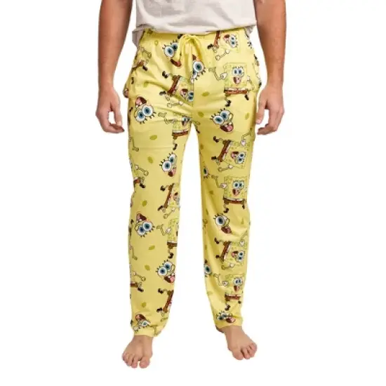 Men's Adult Yellow SpongeBob SquarePants Sleep Pants image {3}