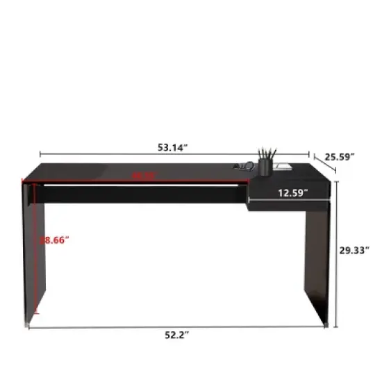 Luck Live 53.14-inch Tempered glass desk image {6}